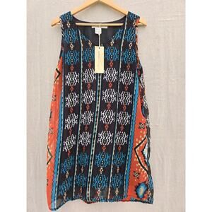 NWT Urban Mangoz Sleeveless Tank Shift Dress Southwestern Aztec Geometric Size M